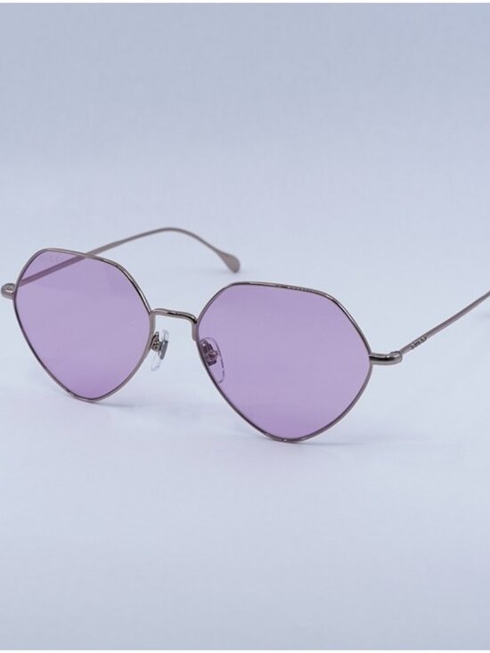 Gucci GG1182S 004 Sunglasses Rose Gold Geometric Frame, Pink Lenses main image 8